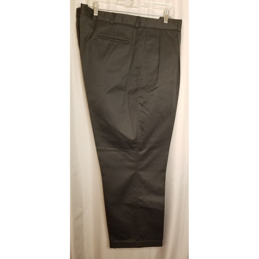 Lands End Men's Pants Trousers Long Deep Gray Gunmetal Gray Classic Size 46
